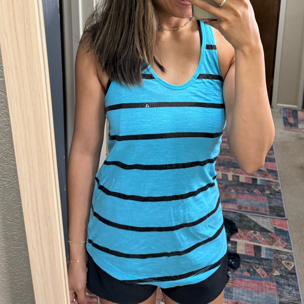 🌈5/$25🌈 Victoria Secret Blue and Black Sparkle Tank
